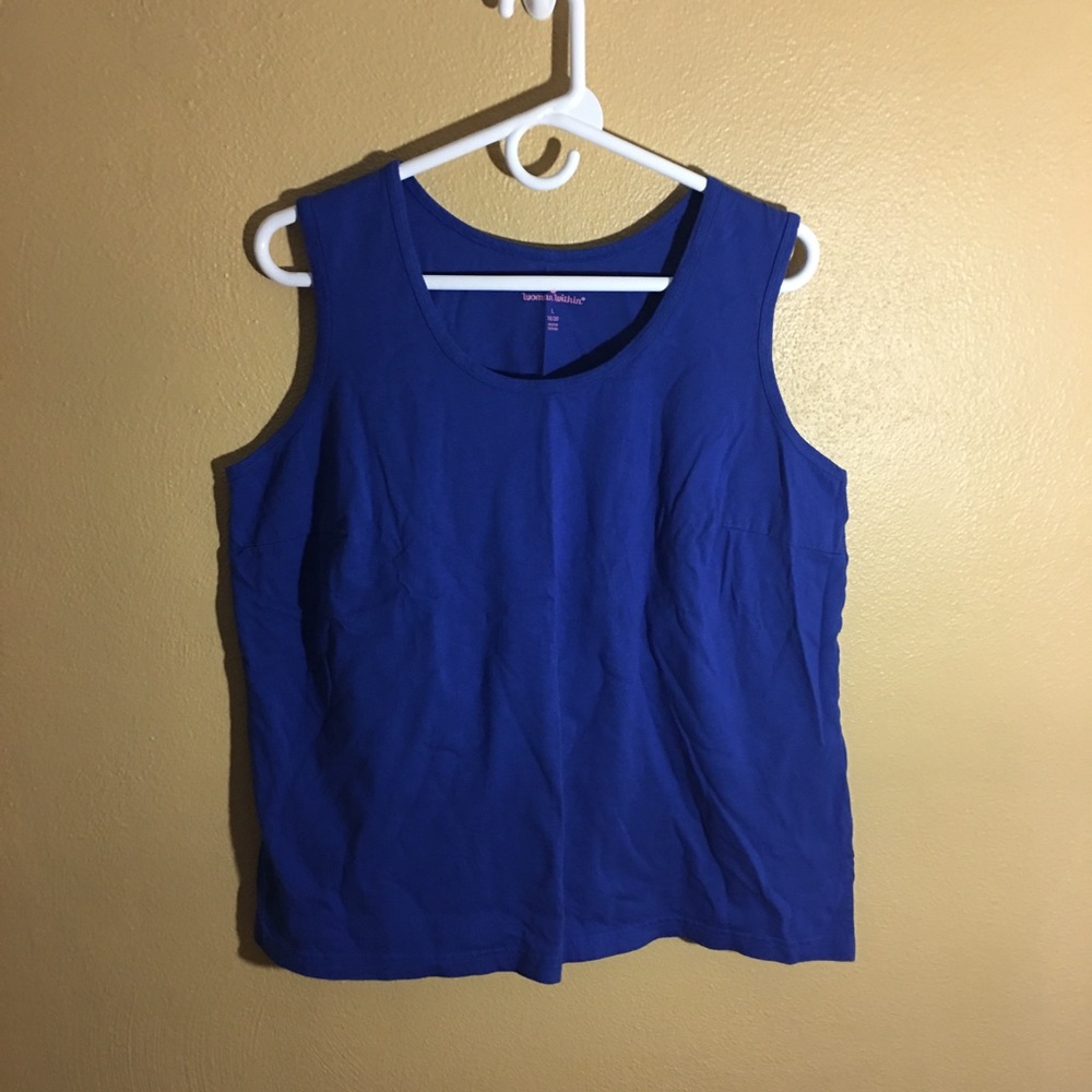 Woman Within blue tank